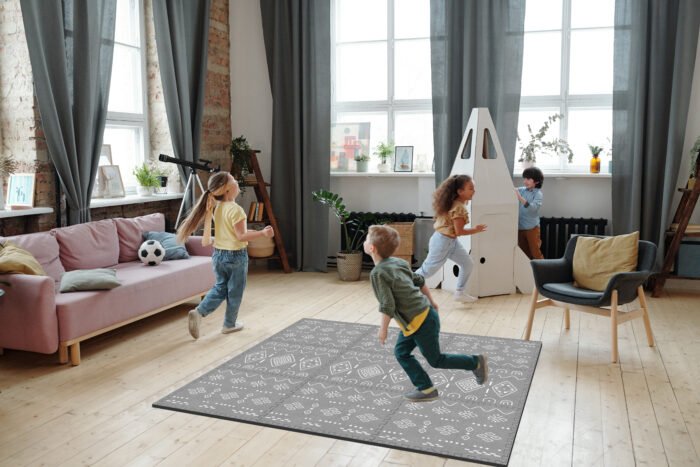 Grey Boho Playmat – Stylish, Safe, and Versatile - Image 3